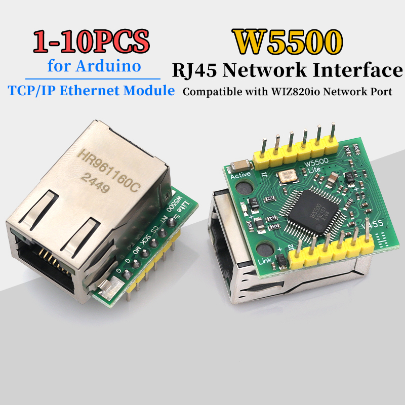 Ethernet Module W5500 - 1/5/10 ชิ้น W5500 โมดูล TCP/IP อีเธอร์เน็ตโมดูลใช้งานร่วมกับอินเทอร์เฟซเครือข่าย