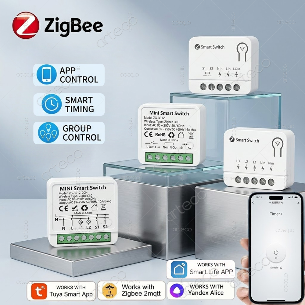 Smart Home Automation Diy - โมดูลสวิตช์อัจฉริยะ Tuya Zigbee Mini DIY 1/2/3