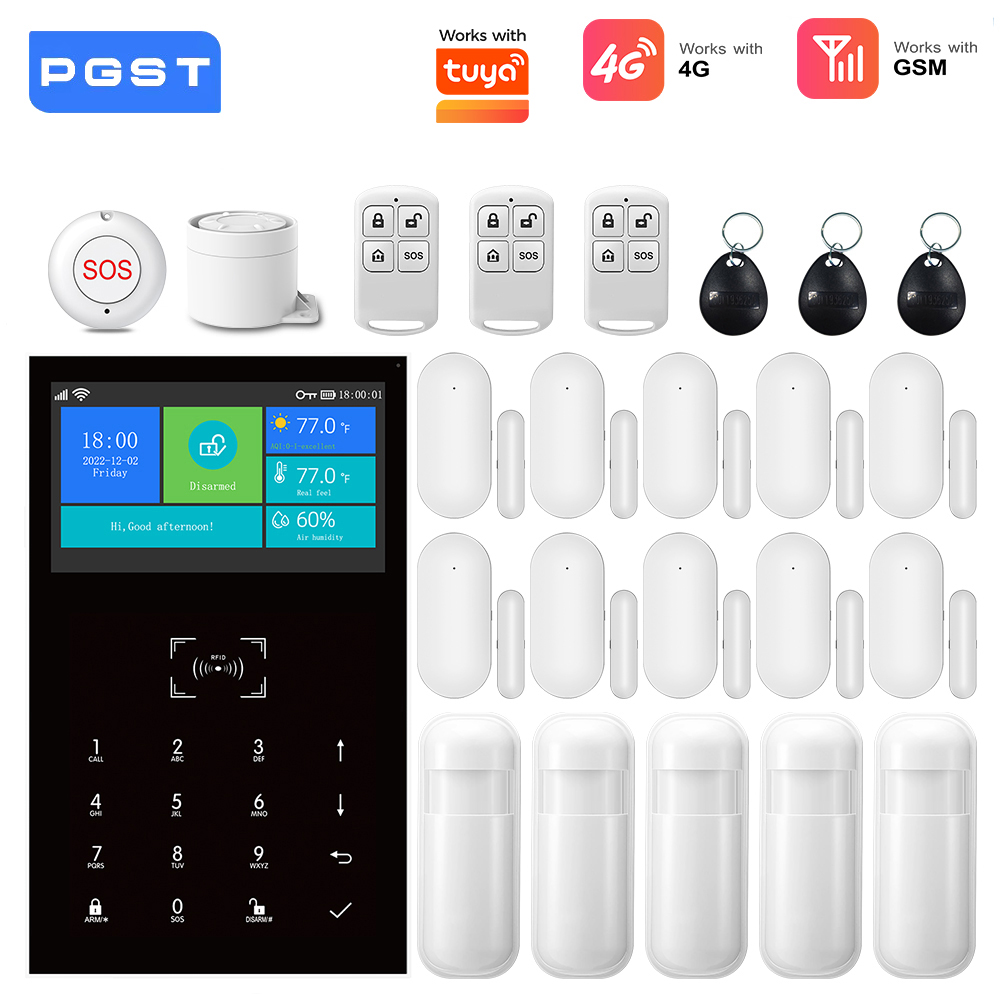 Smart Home Automation Diy - ระบบเตือนภัย 4G GSM WiFi ทำงานร่วมกับชุดอุปกรณ์รักษาความปลอดภัยบ้านอัจฉริยะ Tuya